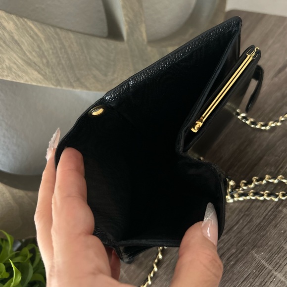🖤⚜️Chanel Caviar Timeless Wallet on a Chain Micro Gold Tone Crossbody WOC Revamp - Picture 13 of 16